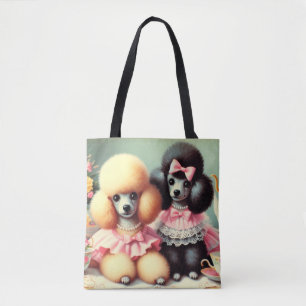 Cute Poodle Illustration Tote Bag