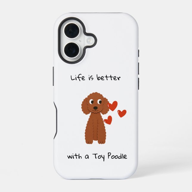 Cute Poodle iPhone 16 case (Back)