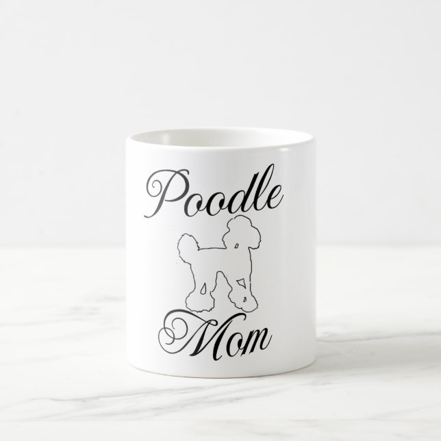 Cute Poodle Line Art Coffee Cup – Dog Lover Gift 2 (Center)