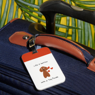 Cute Poodle Luggage Tag