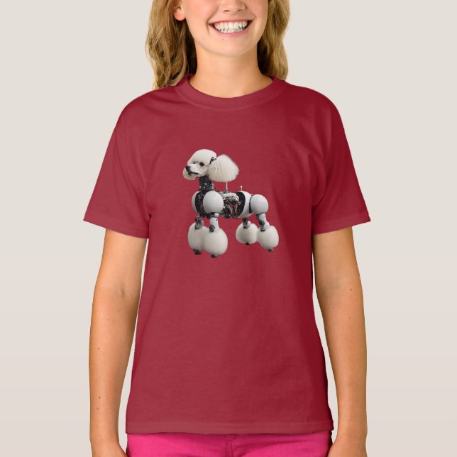 Cute Poodle Robot Kid's T-Shirt (Front)