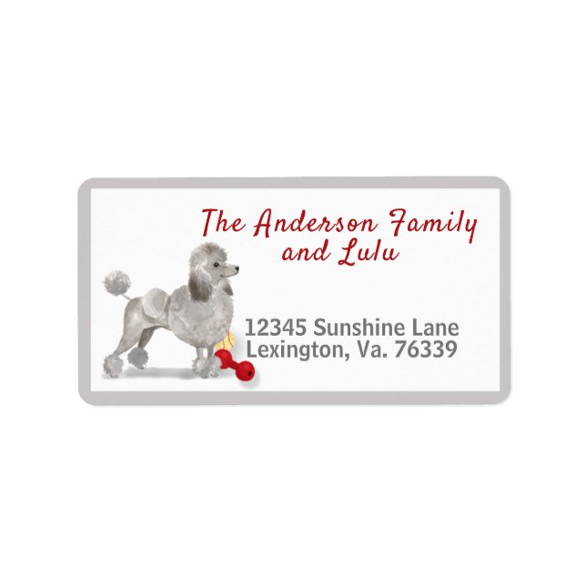 Cute Poodle Toys Family Return Address  Label (Front)