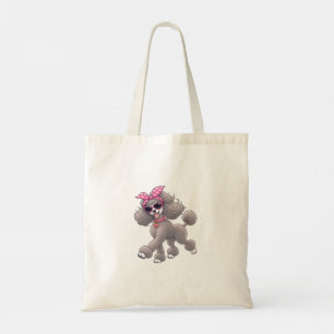 Cute Poodle with Pink Bow Tote Bag