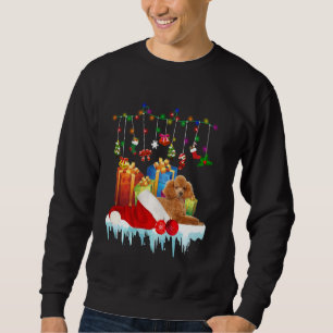 Cute Poodle Xmas Santa Dog Family Appearal Sweatshirt