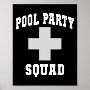 Cute Pool Party Squad Dad Cruise Swim Scu Surfing Poster