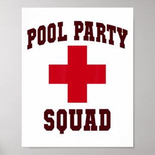 Cute Pool Party Squad Pool Police Vacay Lifeguards Poster