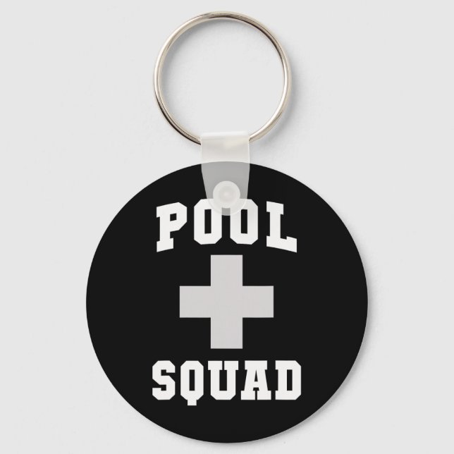 Cute Pool Squad Rescuer Dispatch Lifeguards Swim C Key Ring (Front)
