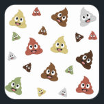 Cute Poop emoji funny gift ideas Square Sticker<br><div class="desc">Cute Poop emoji funny gift ideas</div>