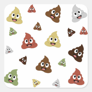 Cute Poop emoji funny gift ideas Square Sticker