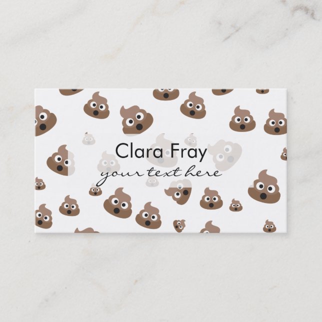 Cute Poop Emoji Pattern Business Card (Front)