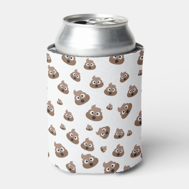 Cute Poop Emoji Pattern Can Cooler (Can Front)