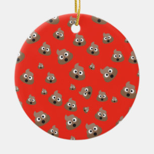 Cute Poop Emoji Pattern Ceramic Tree Decoration