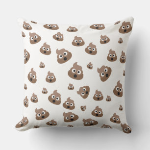 Cute Poop Emoji Pattern Cushion
