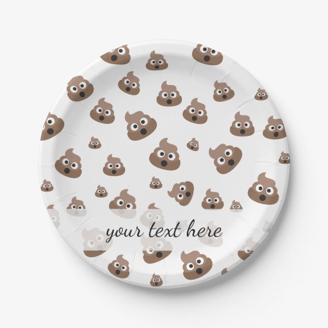 Cute Poop Emoji Pattern Paper Plate (Front)