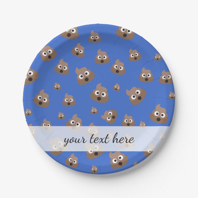 Cute Poop Emoji Pattern Paper Plate (Front)