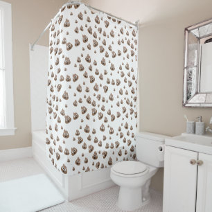 Cute Poop Emoji Pattern Shower Curtain