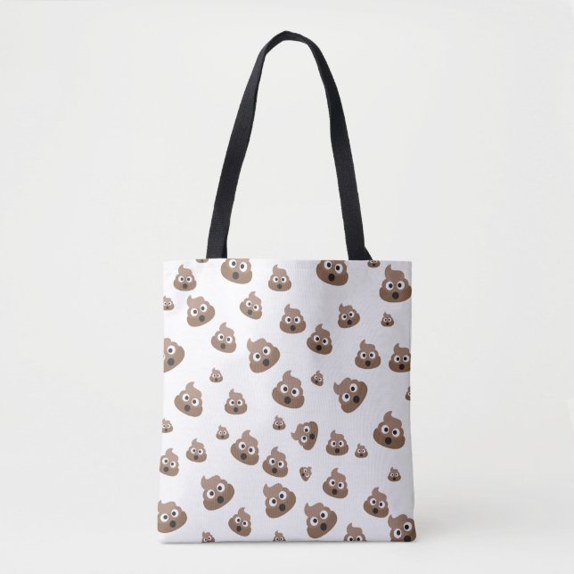 Cute Poop Emoji Pattern Tote Bag (Front)