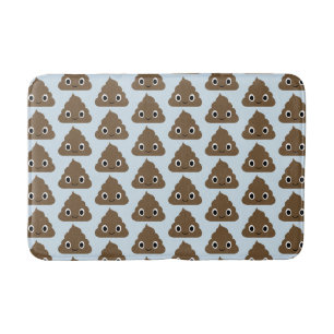 Cute Poop Pattern - Adorable Piles of Doo Doo Bath Mat