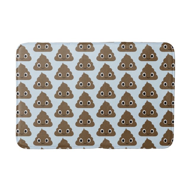 Cute Poop Pattern - Adorable Piles of Doo Doo Bath Mat (Front)