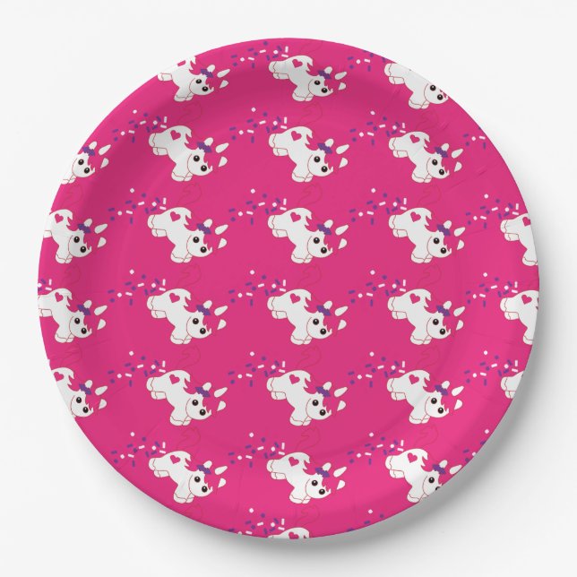 Cute Pooping Unicorn Decor   Paper Plate (Front)