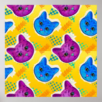 Cute Pop Art Cat Poster
