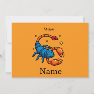 Cute Pop Art Scorpio Zodiac Sign Horoscope Invitation