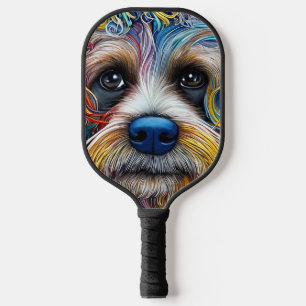 Cute Pop Art Terrier Pickleball Paddle