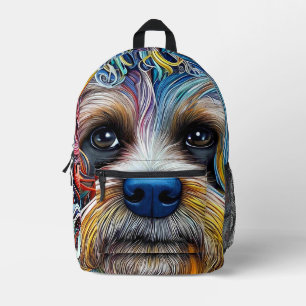 Cute Pop Art Terrier Printed Backpack