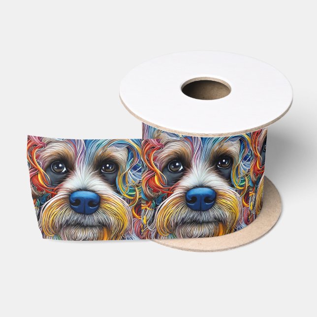 Cute Pop Art Terrier   Satin Ribbon (Spool)