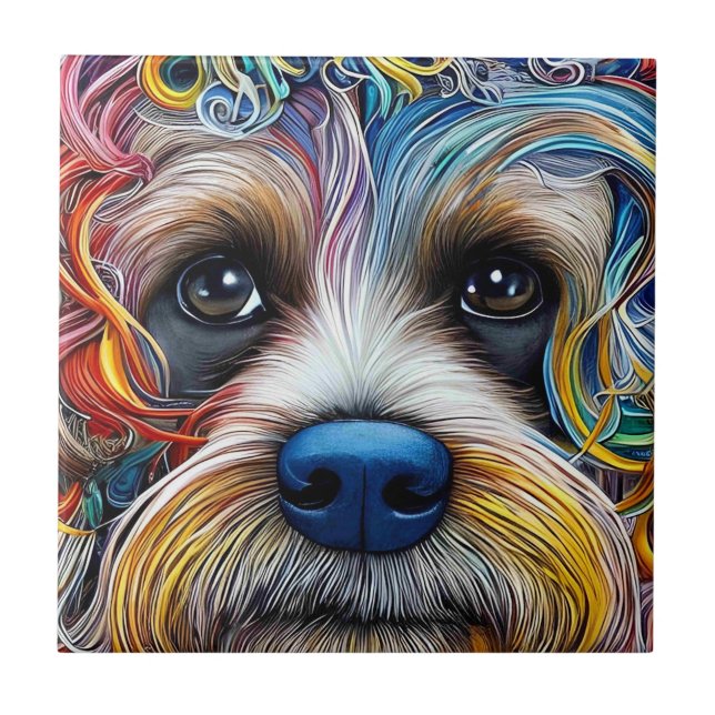 Cute Pop Art Terrier   Tile (Front)