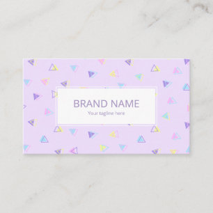 Cute Pop Colorful Pink Purple Geometric Layout Business Card