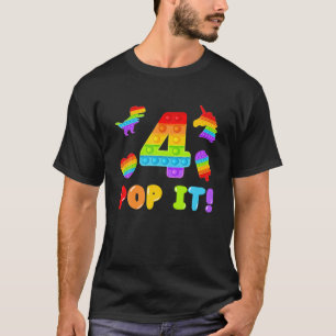 Cute Pop It 4Th Birthday Fidget Toy Kids 4 Years O T-Shirt