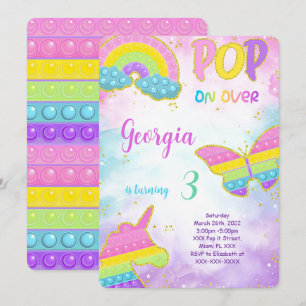 Cute Pop it Birthday Invitation
