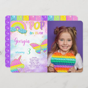 Cute Pop it Birthday Photo Invitation