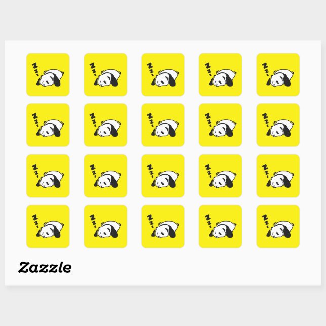 Cute Pop Panda Square Sticker (Sheet)