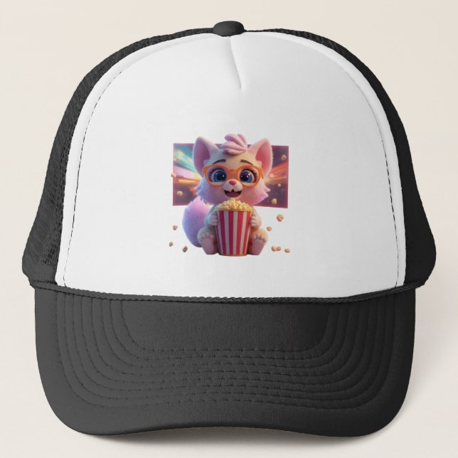 Cute Popcorn Kitty Hat (Front)