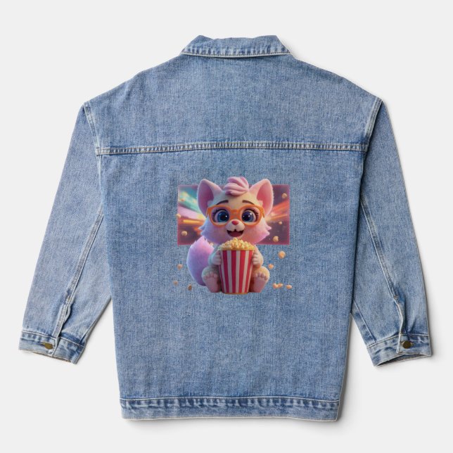 Cute Popcorn Kitty Jacket (Back)