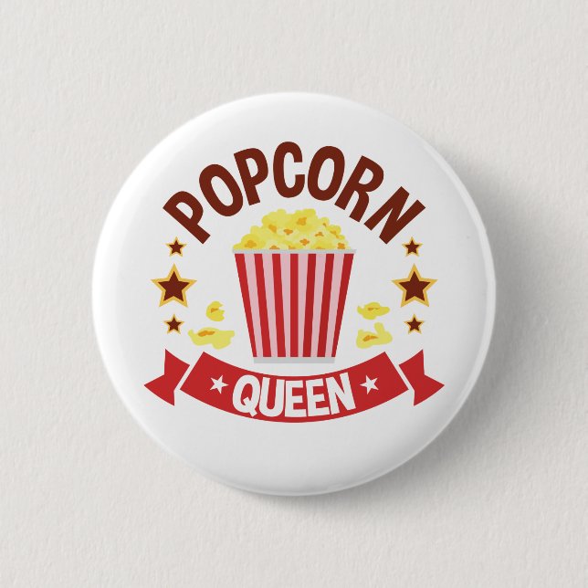 Cute Popcorn Queen Lover Women Girls 6 Cm Round Badge (Front)