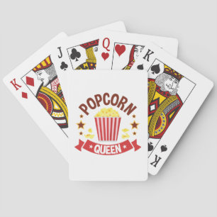 Cute Popcorn Queen Lover Women Girls Playing Cards