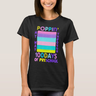 Cute Poppin My Way Through 100 Days Of School Pres T-Shirt