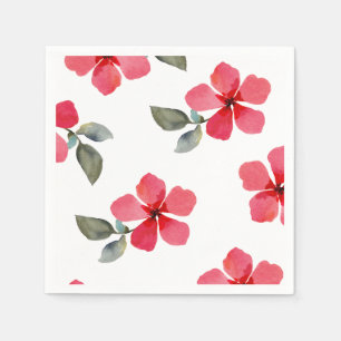 Cute Poppy Red Spring Flowers Floral Bridal Shower Napkin