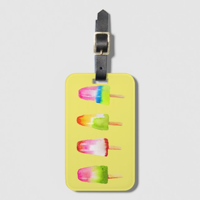 Cute popsicle Summer holiday Luggage Tag (Front Vertical)