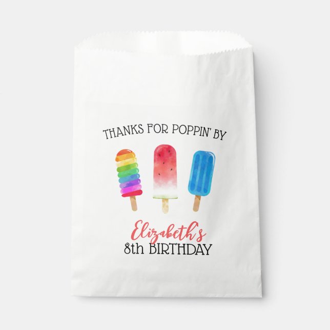 Cute Popsicles Custom Birthday Favour Bag (Front)