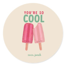 Cute Popsicles Summer Valentine Sticker
