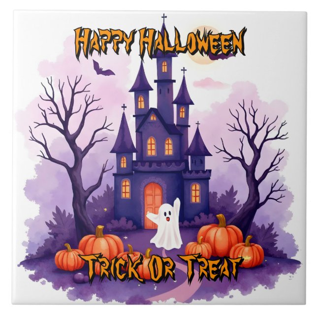 Cute Popular Halloween Spooky Collection Tile (Front)