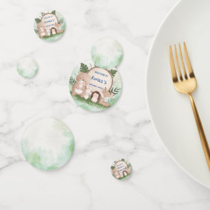 Cute porcupine Bear birthday jungle Birthday party Confetti