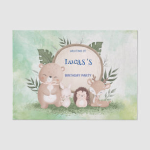 Cute Porcupine Bear birthday jungle Birthday party Tissue Paper