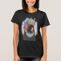 Cute Porcupine Flower Crown Watercolor Floral