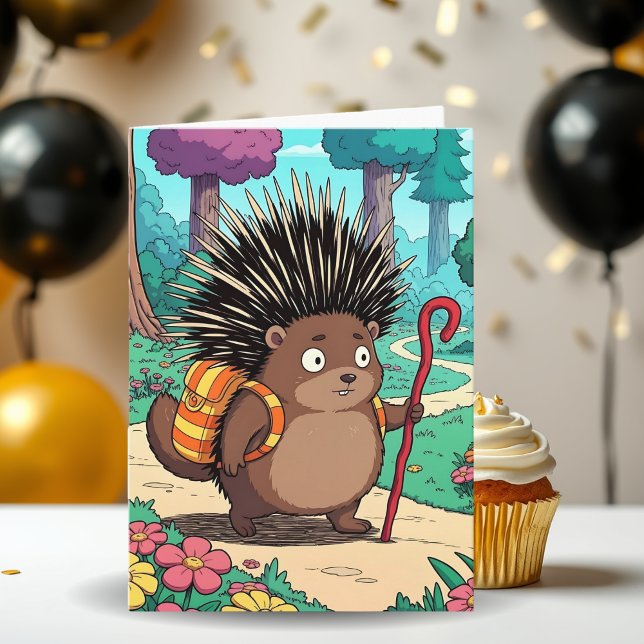 Cute Porcupine Grandson's Birthday Card (Creator Uploaded)