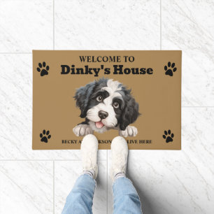 Cute Portuguese Waterdog Photo Doormat